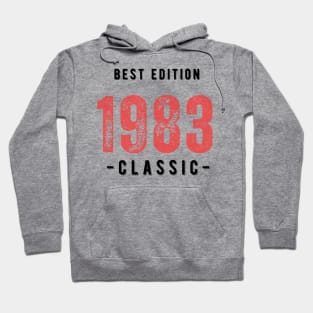 Vintage Birthday Year 1983 Black Hoodie